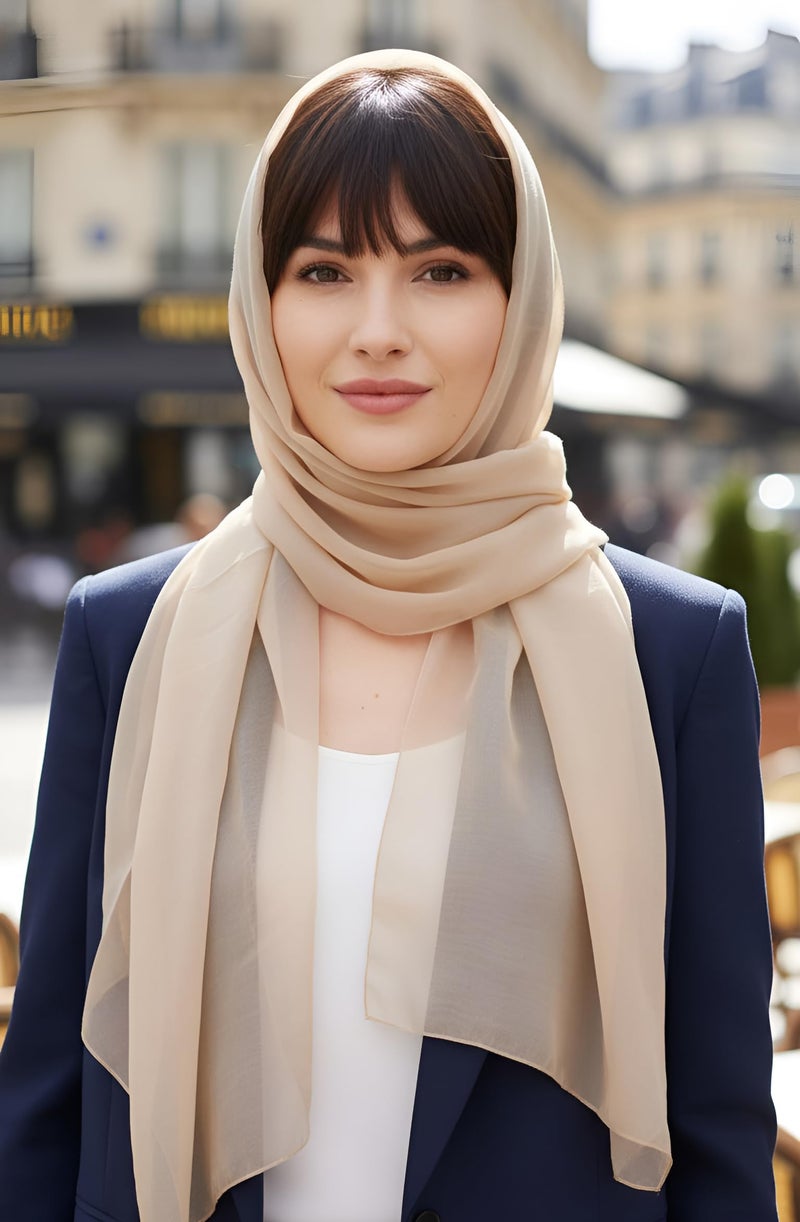 SERENITA Christmas Scarf Valentine Women Silk Feel Chiffon Soft Sheer lightweigt solid neck evening bridal head scarf - Image 5